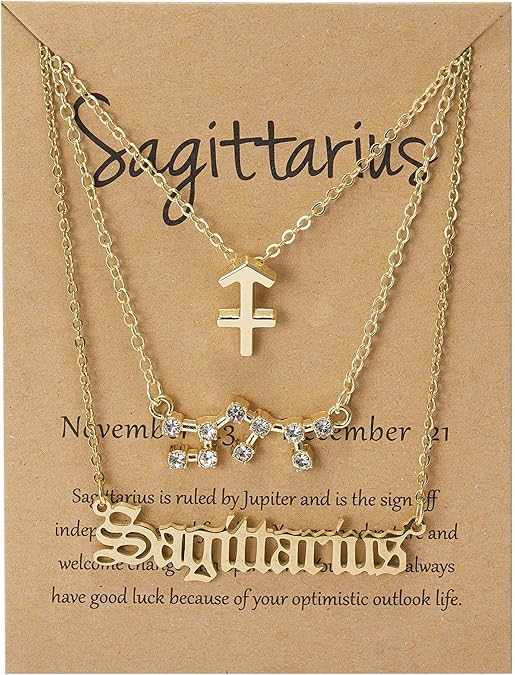 3-Piece Sagittarius Necklace Set- A Super Cheap, Cute Necklace Trio from Amazon